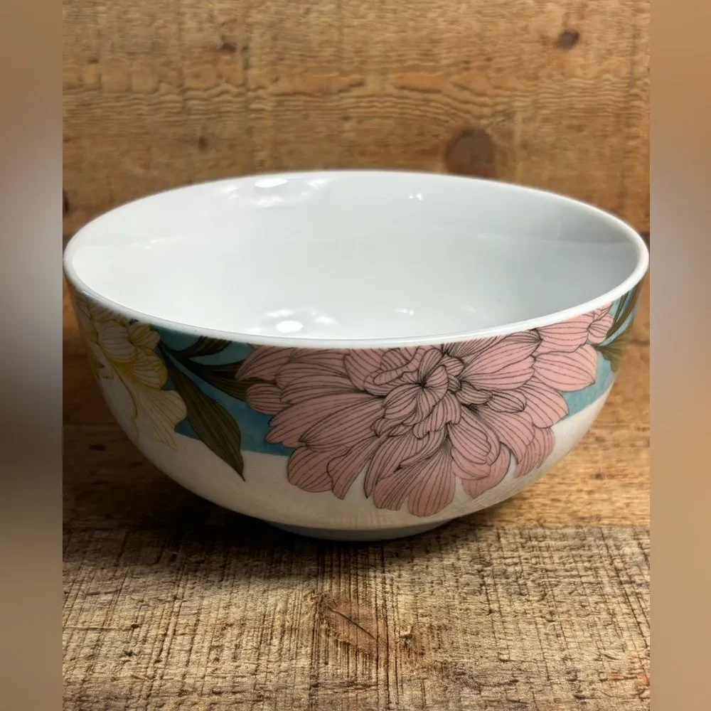 2 Spode Home Floral Sketches by Portmeirion Coupe Cereal Soup Bowls
